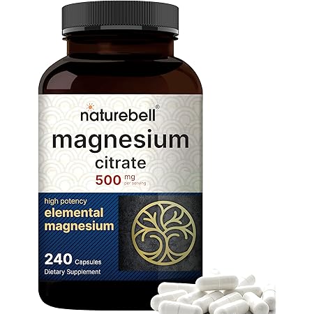 Magnesium Citrate 500mg, 240 Capsules | High Purity Elemental Form – Extra Strength | Essential Mineral for Heart, Muscle, & Digestion Support – Non-GMO & No Gluten