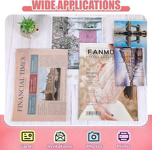 Miniatura 6 de 1500 bolsas de polietileno resellables transparentes de 8 x 10 pulgadas para obras de arte, impresiones artísticas, fotos, postales, carteles,