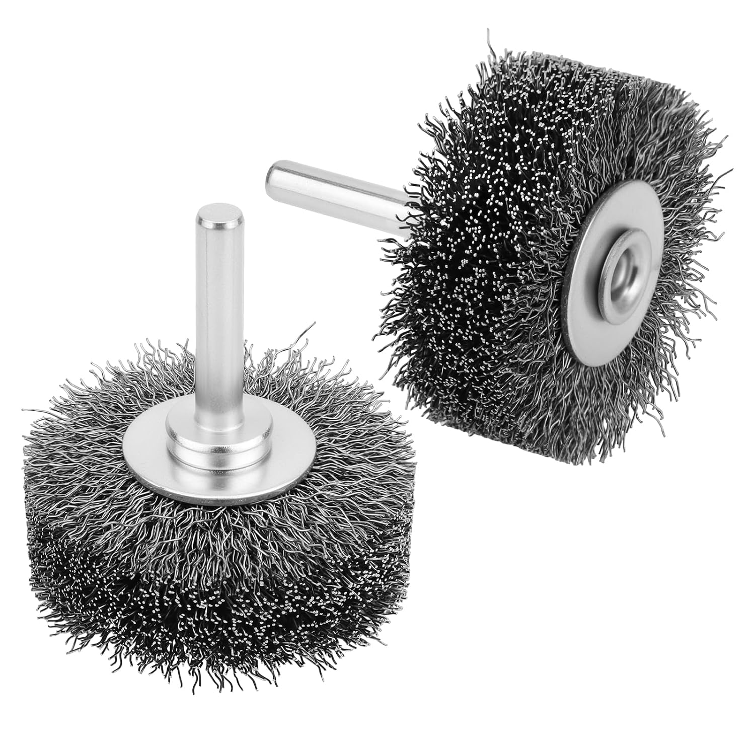 2 Pack 2 Inch Wire Wheel Brush for Drill - Heavy Duty Carbon Steel Wire Brush for Rust, Paint & Corrosion Removal, 0.012" Coarse Crimped Stainless Steel Wire, 1/4in Shank, 20000RPM