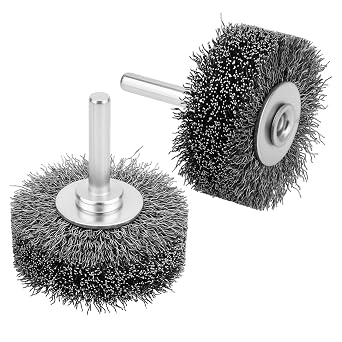 2 Pack 2 Inch Wire Wheel Brush for Drill - Heavy Duty Carbon Steel Wire Brush for Rust, Paint & Corrosion Removal, 0.012" Coarse Crimped Stainless Steel Wire, 1/4in Shank, 20000RPM
