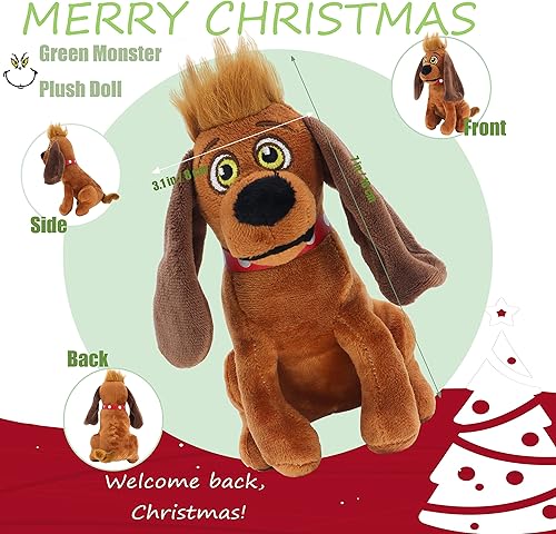 Miniatura 6 de TXDRRA Juguetes de peluche de Papá Noel de Navidad, muñeco de peluche de monstruo verde, para niños y niñas, decoraciones de Navidad