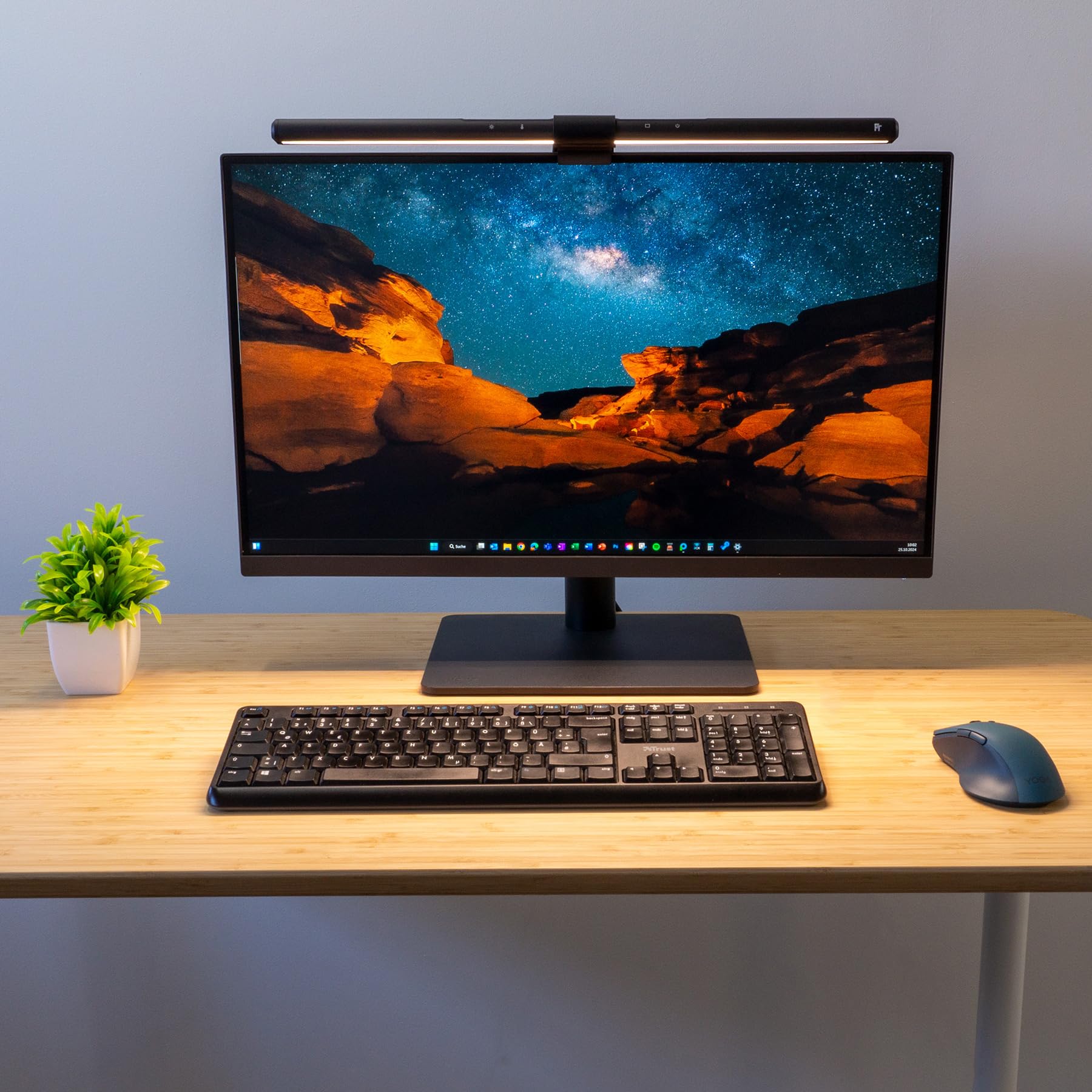 FeinTech LT750 Lampe USB pour moniteur, avec capteur de lumière, intensité réglable, barre lumineuse de 51 cm, pour écrans incurvés ou écrans à partir de 24 pouces (sans télécommande)