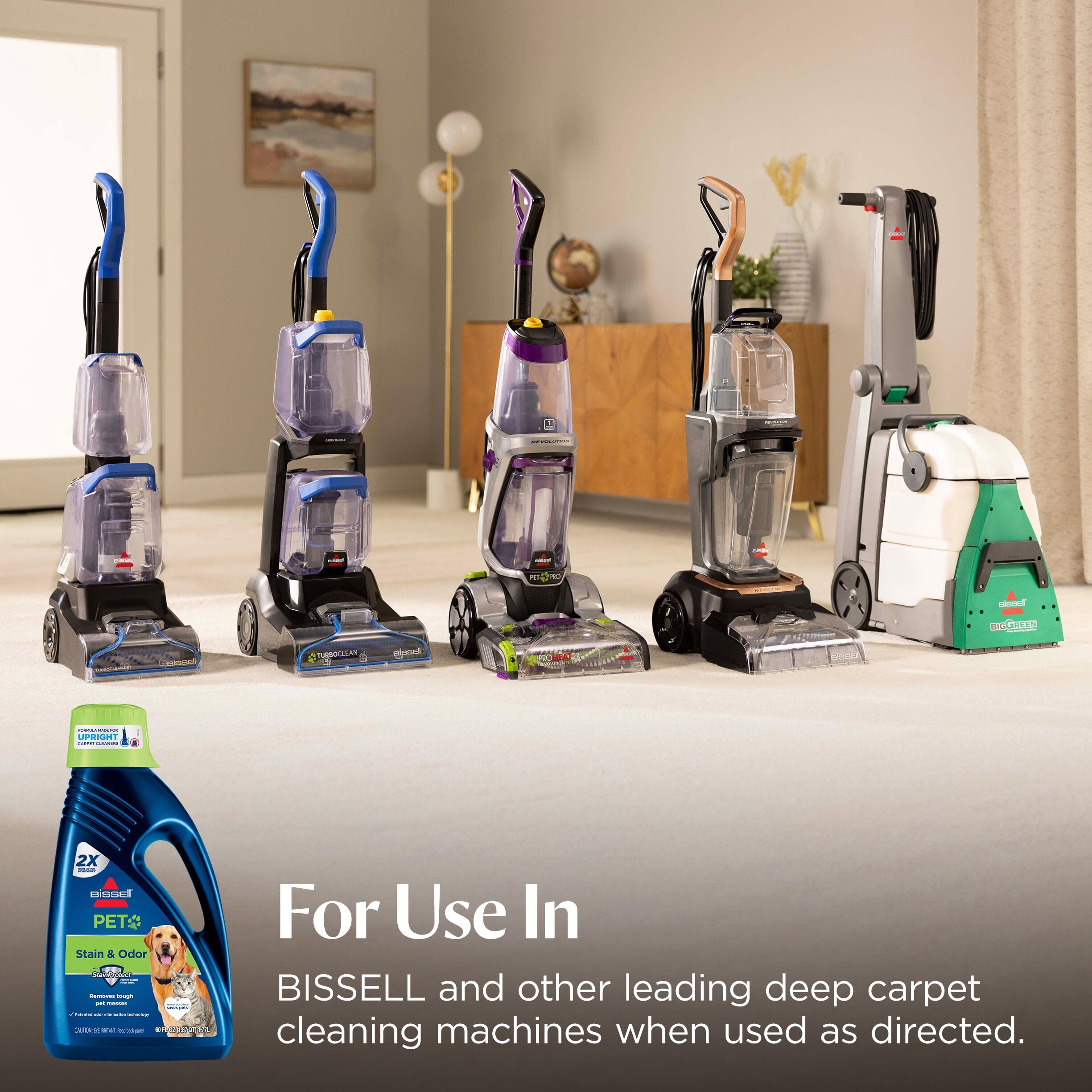 Bissell 2X Pet Stain & Odor Full Size Machine Formula, 60 Ounces, 99K5A, 60-Ounce, Fl Oz