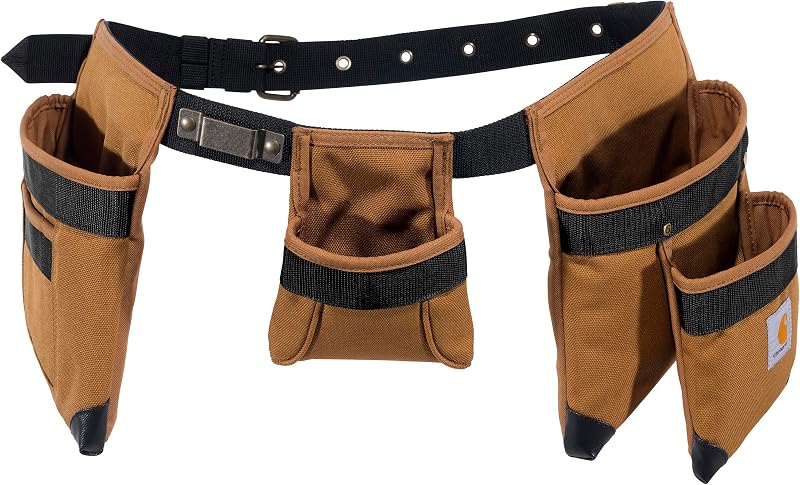 7 Pocket Tool Belt Carhartt Brown | Padded, Rugged Tool Belt with Tool & Fastener Storage Pockets, 7 Pocket