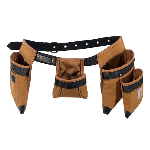 Carhartt 7 Pocket Tool Belt Carhartt Brown | Padded, Rugged Tool Belt with Tool & Fastener Storage Pockets, 7 Pocket