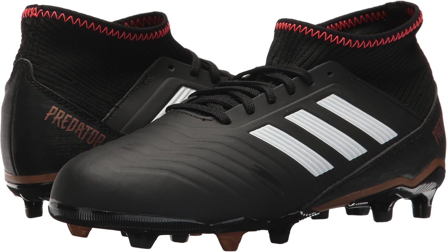 adidas Performance Kid's ACE 18.3 FG J Athletic Shoe, core Black/White/Solar red, 13.5 M US Big Kid