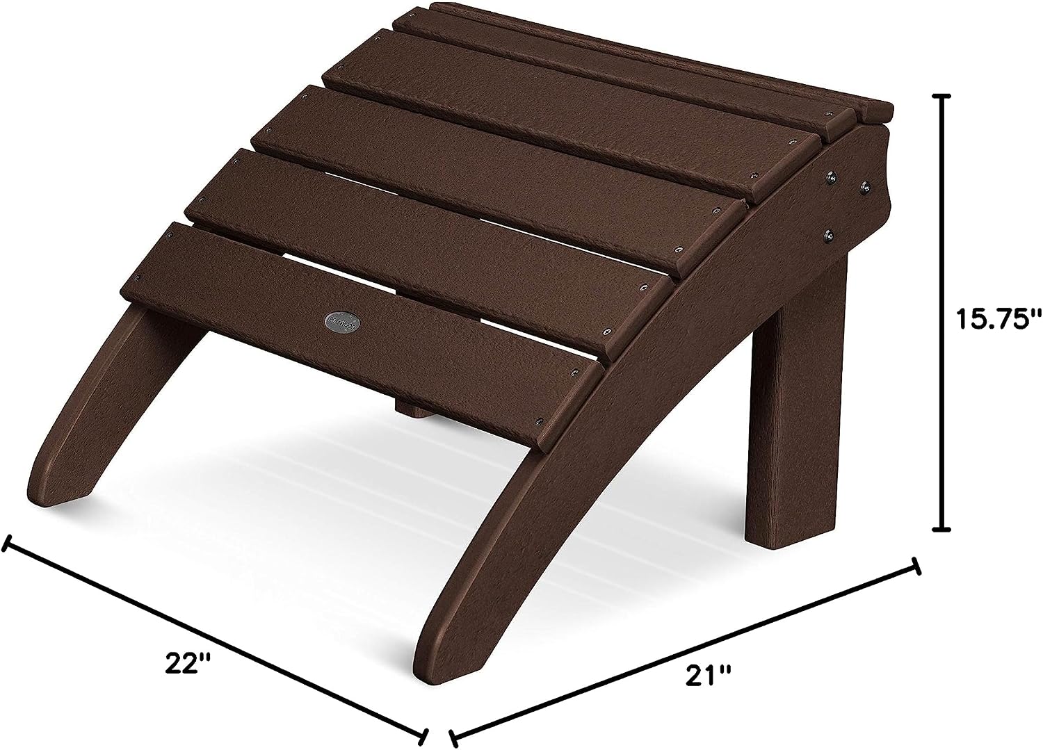 POLYWOOD SHO22MA Seashell Adirondack Chair Ottoman, Mahogany