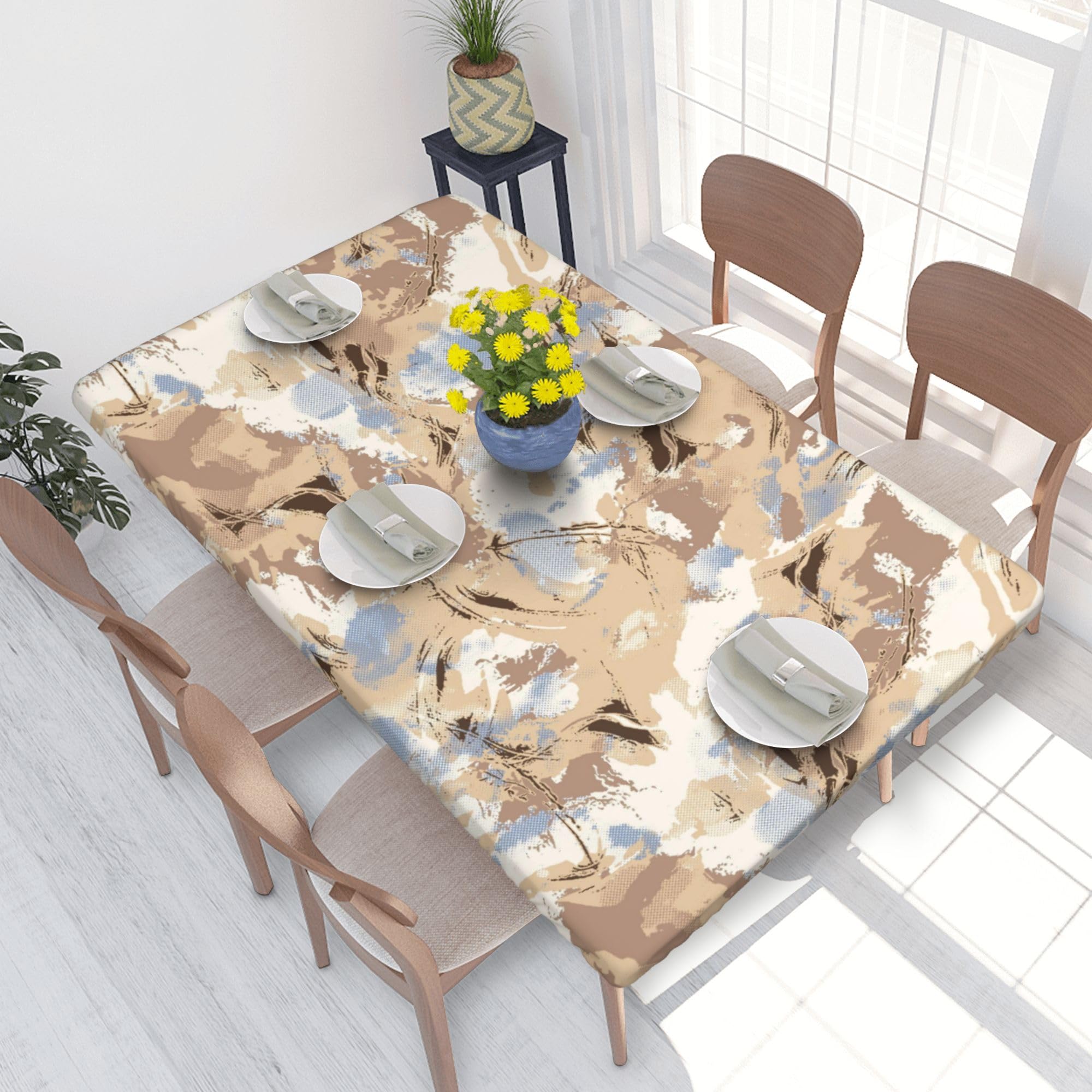 Nappe extensible 76x122 rectangulaire blanche - Housse de table stretch élastique