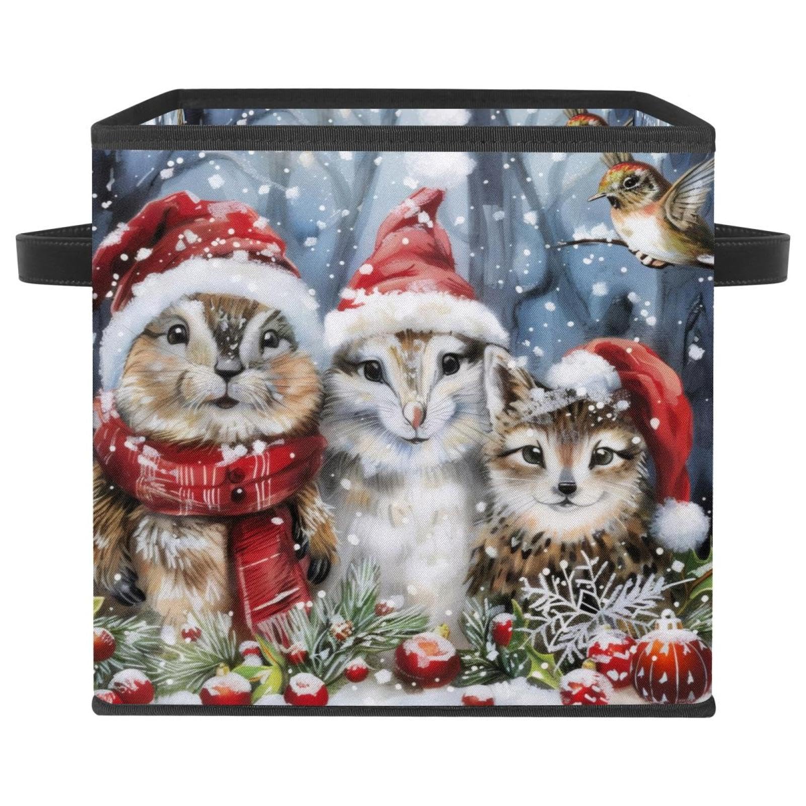 Boîte de rangement Snow pliable double poignée cube Oxford