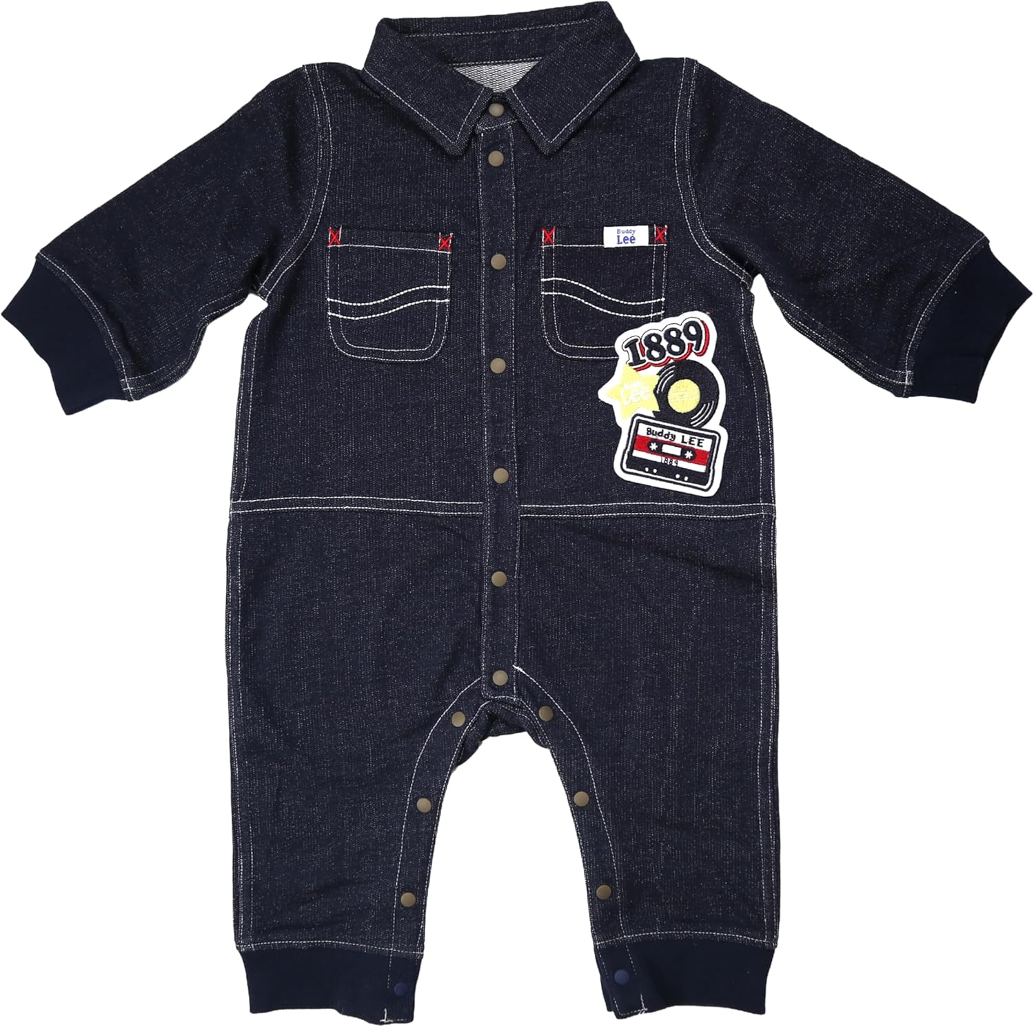 BuddyLEE(バディリー) カバーオールバディーリー つなぎ風 カバーオール 長袖 前開き ベビー服 男の子 女の子ユニセックス