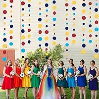 Vista 9 de Decoraciones de Fiesta de Puntos Circulares Rojos Azules Amarillos Guirnalda de Lunares Colgantes de Papel Serpentina de Lunares para Carnaval Circo