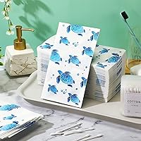 Vista 4 de Yisong 100 toallas de mano desechables de tortuga, servilletas de papel para baño, invitados, toallas suaves decorativas, suministros de fiesta