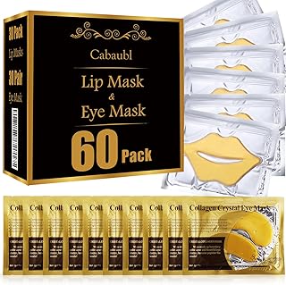 60 máscaras hidratantes para labios y ojos, m...
