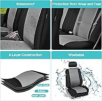 Vista 7 de FH Group - Juego completo de fundas de neopreno para asiento trasero dividido y delantero de respaldo bajo de auto/sedán/SUV, de neopreno, ajuste