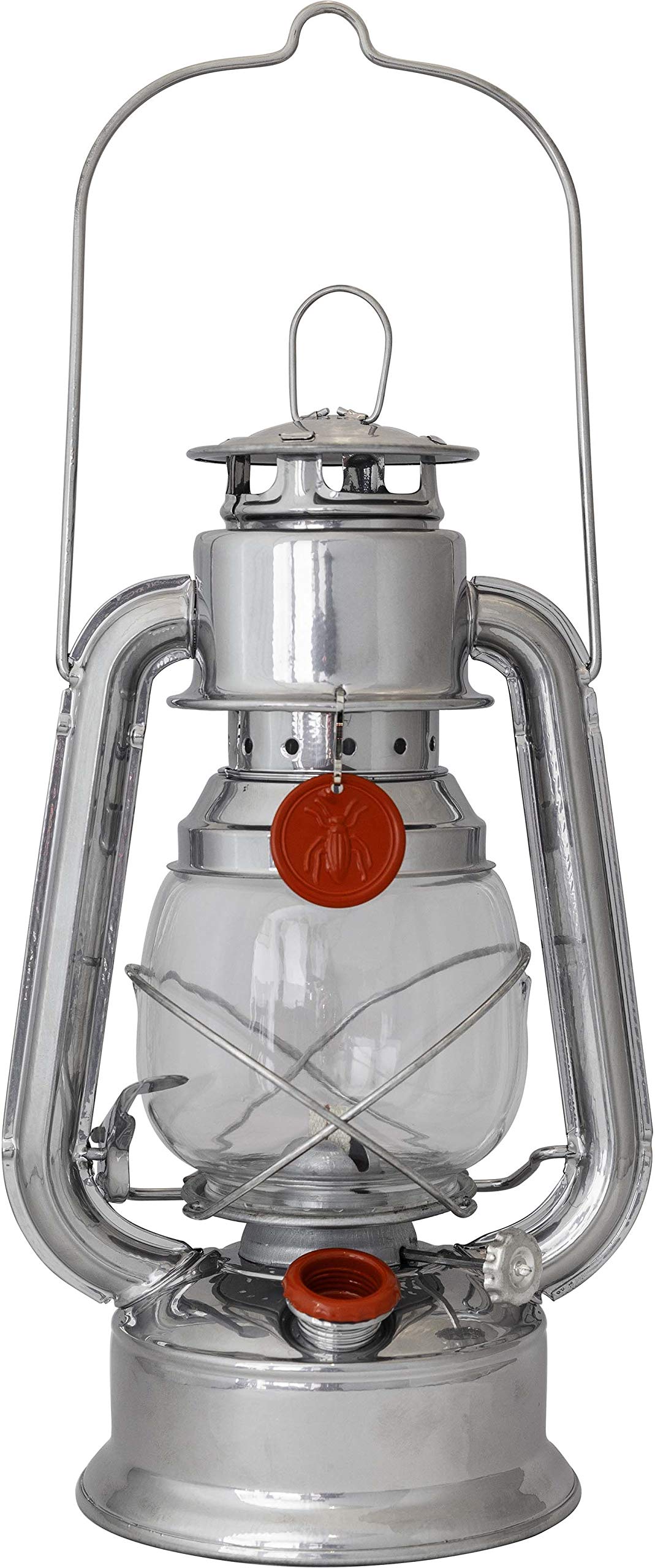 Lampe Tempête "​Luciole" – Métal – Hauteur 30 cm – Acier galvanisé peint – Réservoir 0,​5L (24h d'éclairage) – Anse de suspension – Éclairage extérieur & décoration vintage - 074610