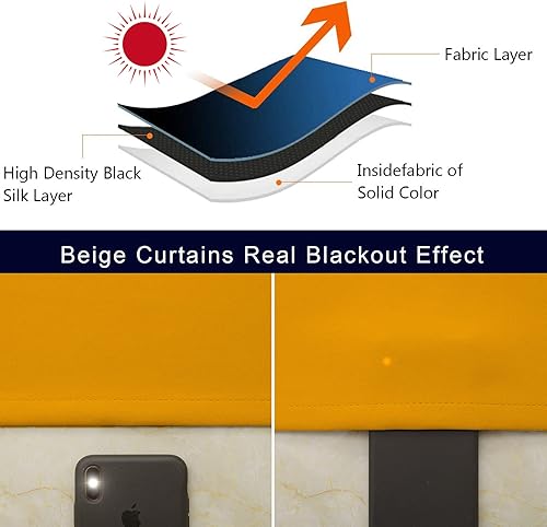 Miniatura 247 de Pickluc Cortina opaca con ojales para dormitorio, cortinas de bloqueo de luz, aislamiento térmico, reducción de ruido, 42 pulgadas de ancho x 84