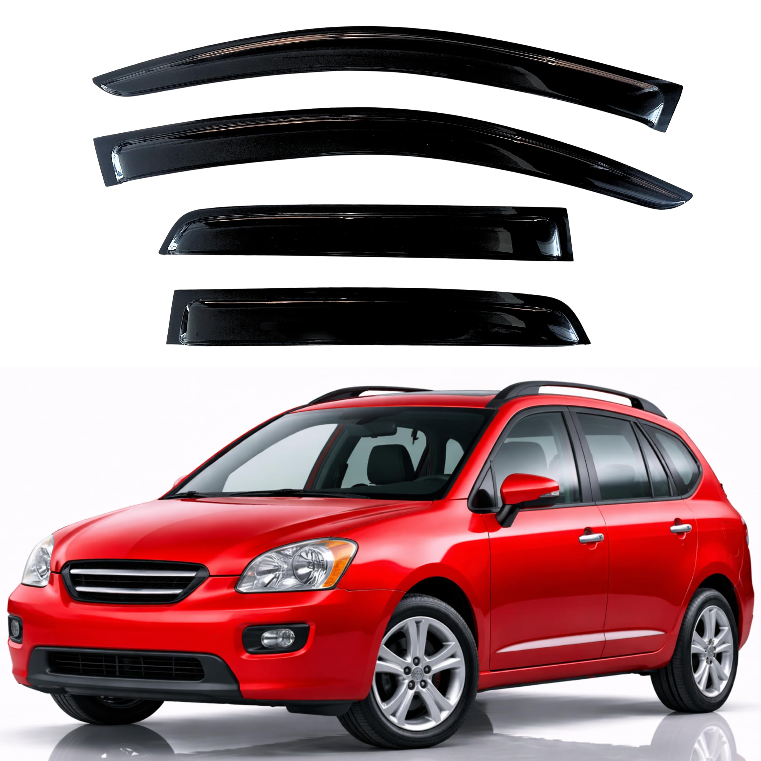 KPY Rain Guards Fit for 2007-2009 Kia Rondo, Out-Channel Window Visors Vent Wind Deflectors 4PC, Car Accessories for 07-09 Rondo