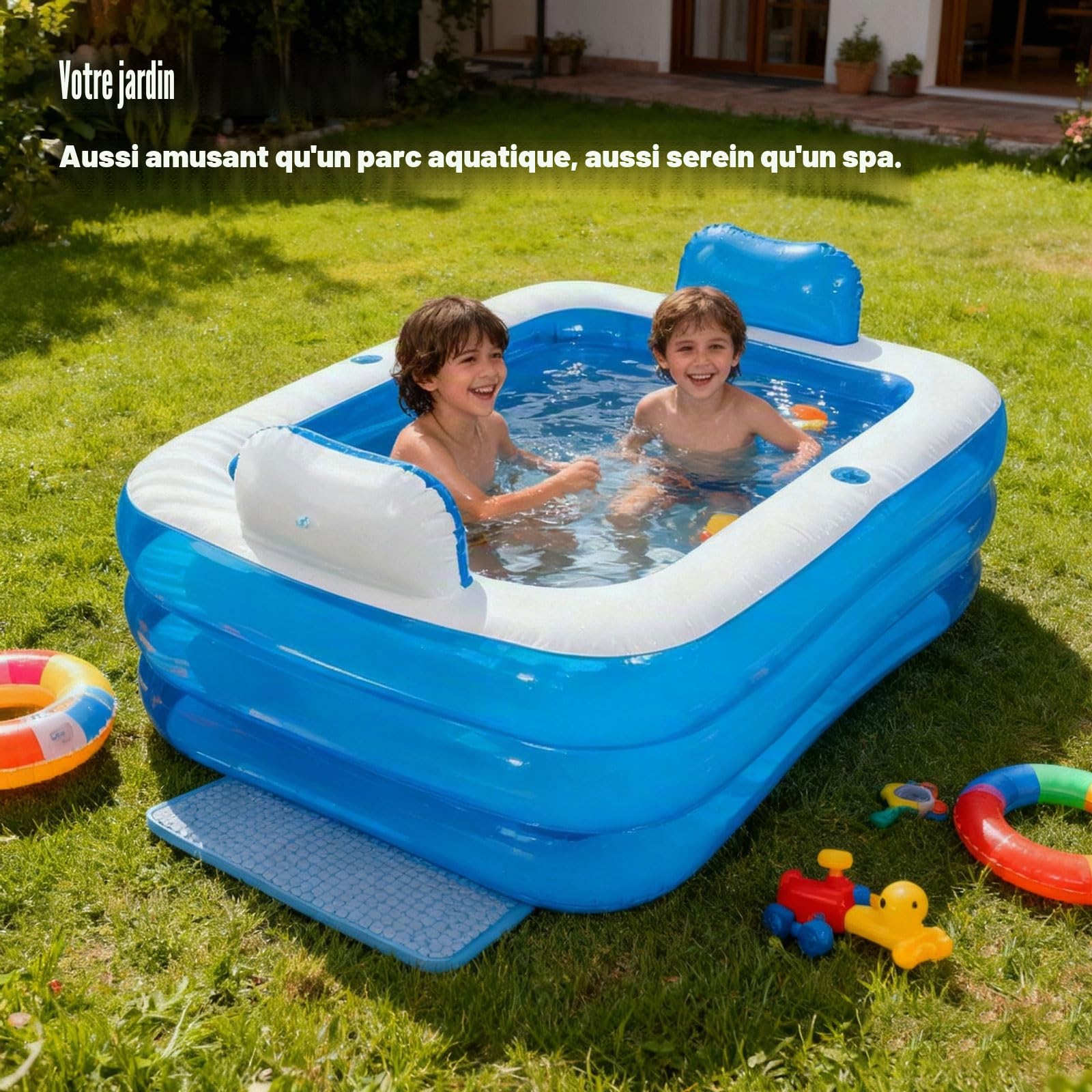 Baignoire gonflable pour adultes – Stable et étanche, baignoire SPA mobile pliable avec pompe électrique, PVC épais, idéale pour le bain de glace et la relaxation (jardin, balcon, douche)