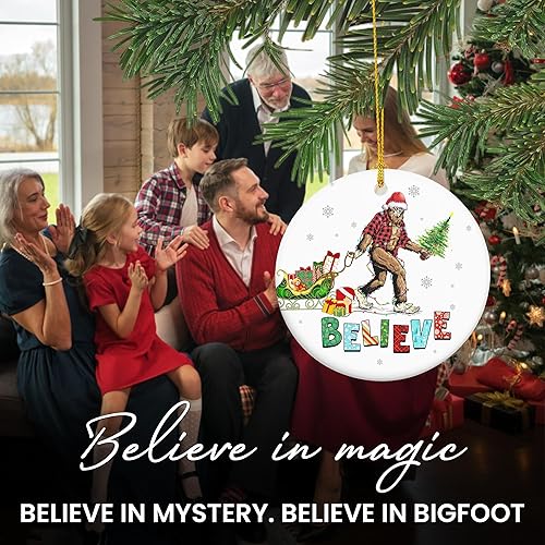 Vista 83 de Adorno de Navidad rústico de granero rojo – Decoración de árbol de vacaciones de granja con tractor y molino de viento, decoración de escena