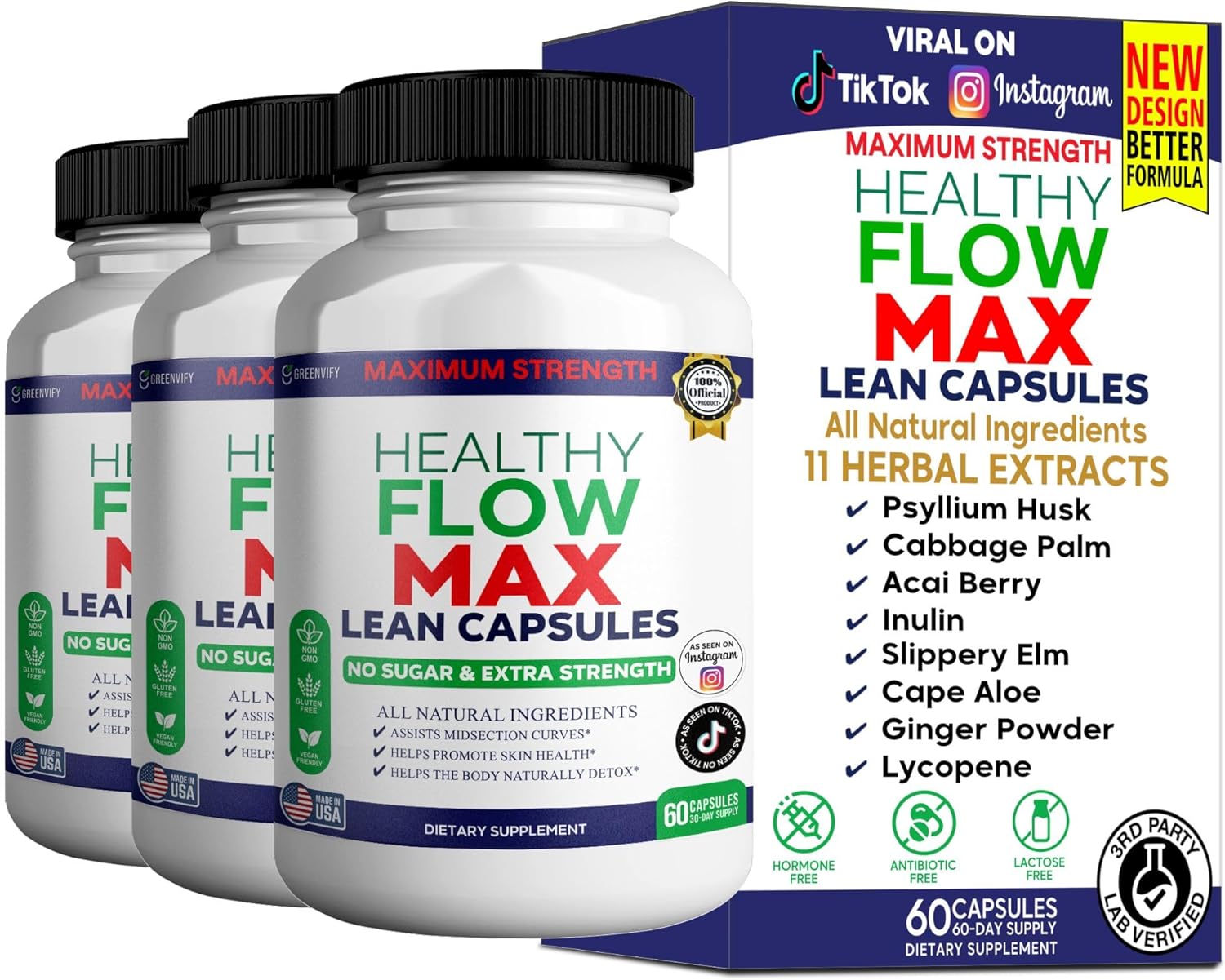 Healthy Flow Max Lean Capsules, Maximum Strength, 60 Capsules, 30-Day Supply, Vegan, Gluten Free, No Sugar (2)