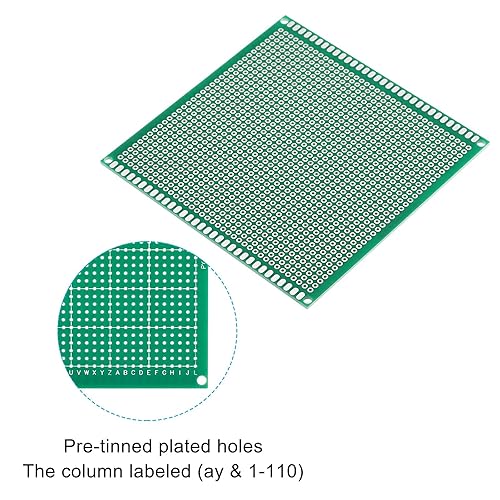 Miniatura 4 de PATIKIL Circuito de placa PCB de 3.9 x 3.9 pulgadas, 5 placas de soldadura de prototipo Perfboard para soldadura de bricolaje y placas de circuito