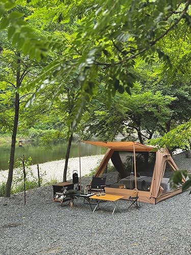 Miniatura 2 de 4 Person Canvas Tent with Full Rainfly&Footprint, Easy Set Up Breathable 4 Season FamilyTent for Winter Outdoor Glamping Car Camping