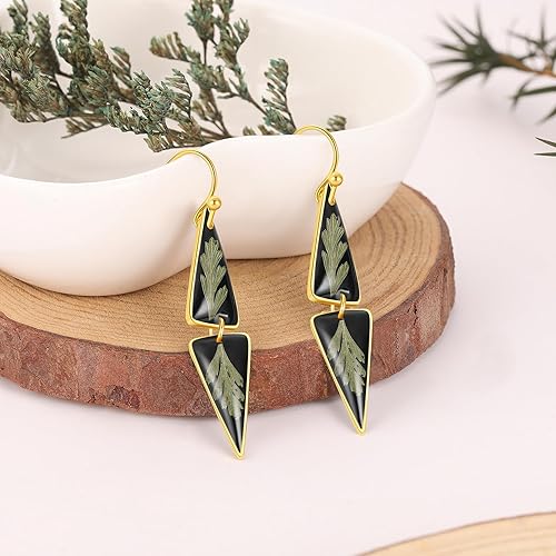 Vista 13 de Forget-Me-Not and Queen Anne's Lace Pressed Wildflower Earrings Pressed Flower Earrings Handmade Drop and Dangle Earrings Gift for Woman