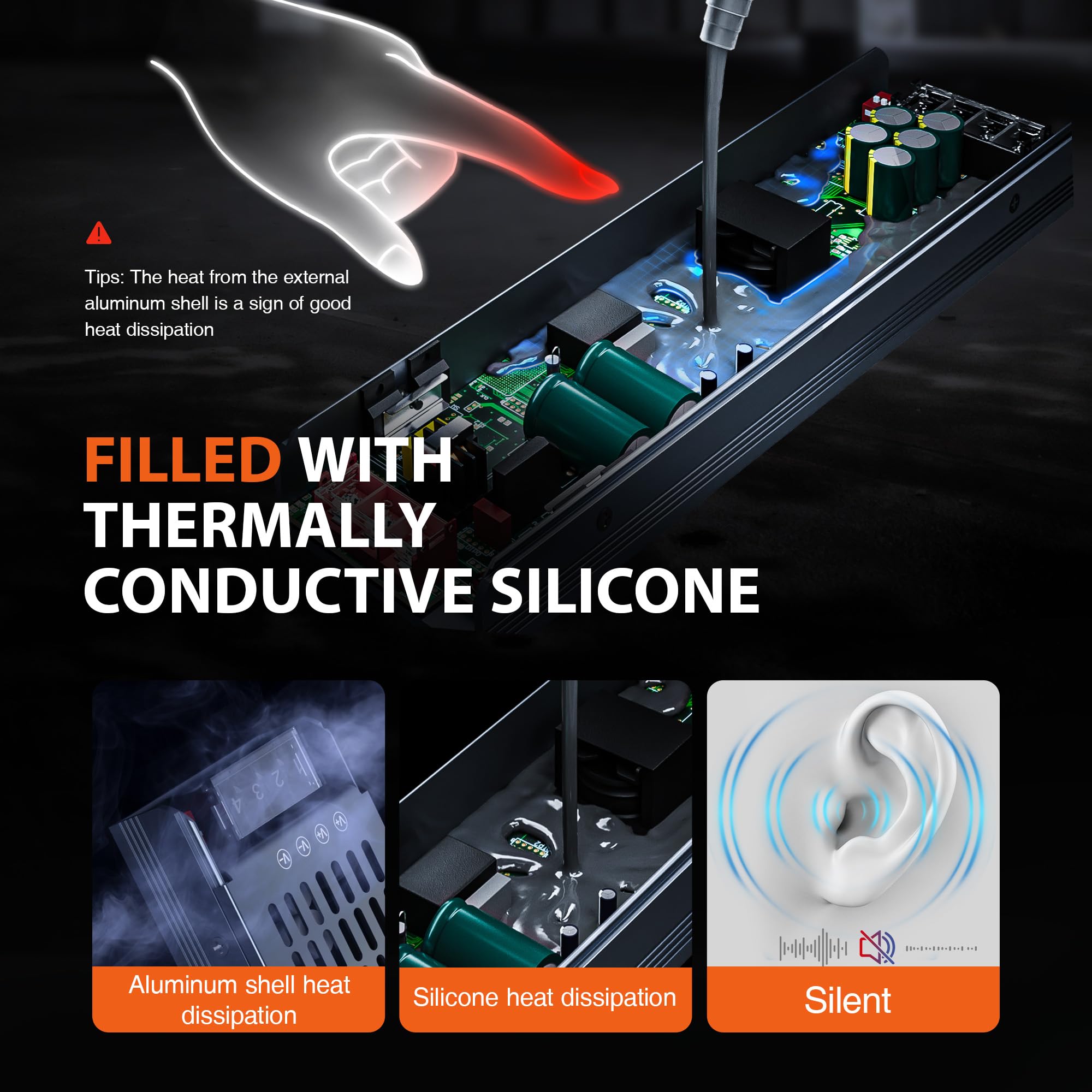 LED Transformer 24V DC 300W 12.5A 1PCS Alimentatore stabilizzato switching Trasformatore 220v AC Striscia slim faretti Driver alimentatori Dimmerabile trasformatori Strisce trafo Luci Power Supply