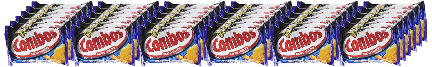 Combos Cheddar Cheese Cracker Baked Snacks 1.7-Ounce Bag 18-Count Box