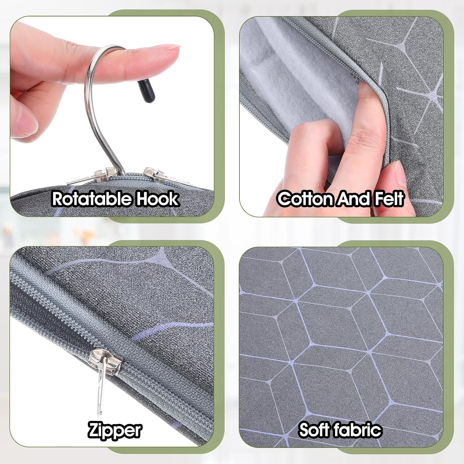 2 Pack Foldable Ironing Mat with Iron Gloves Clothes Steamer Board with Anti Steaming Glove 35" × 17" Hanging Ironing Pad 360° Rotating Hook for High Pressure for Home and Travel Use