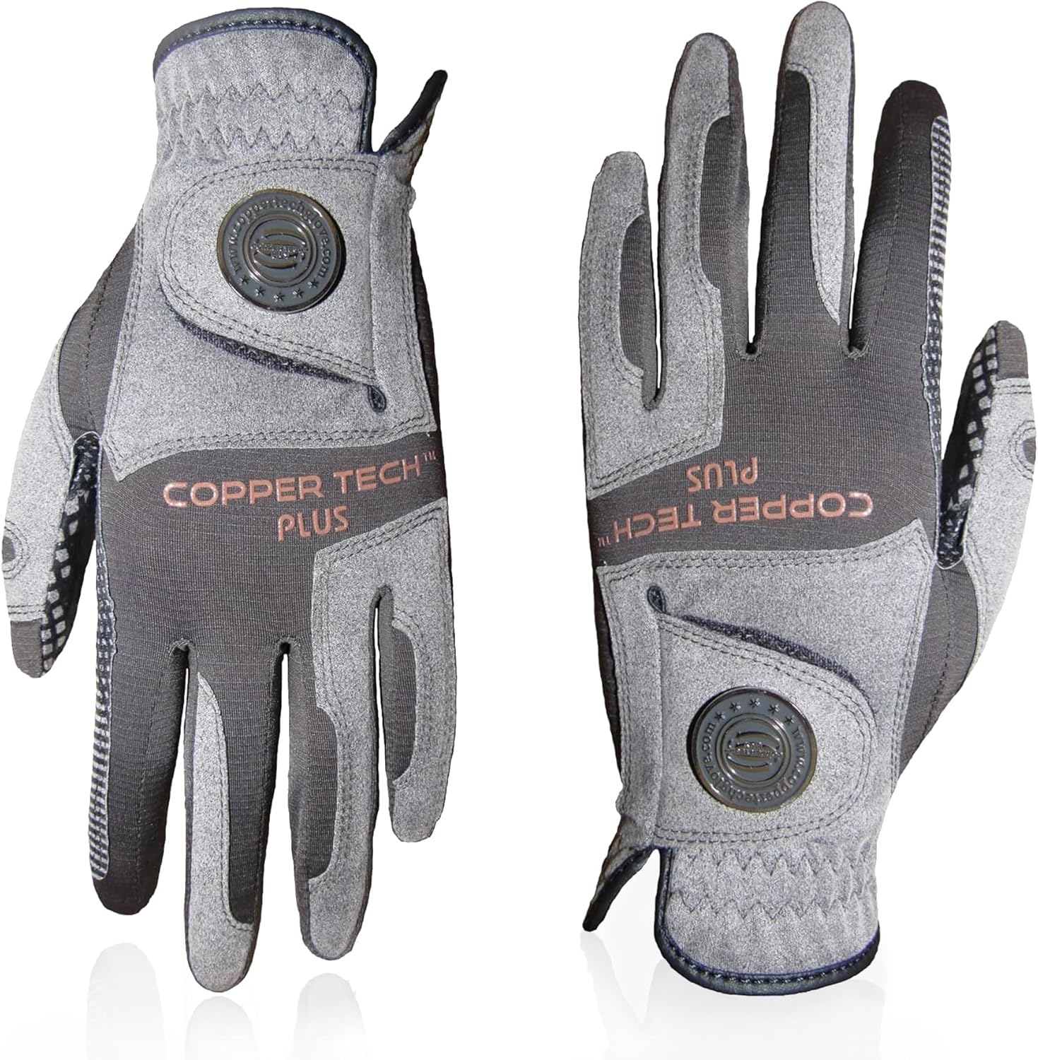 Copper Infused Golf Glove for Men – Charcoal/Grey (Combi) – Single Pack – Compression Fit, Arthritis Relief, Non-Slip Grip – USGA Approved