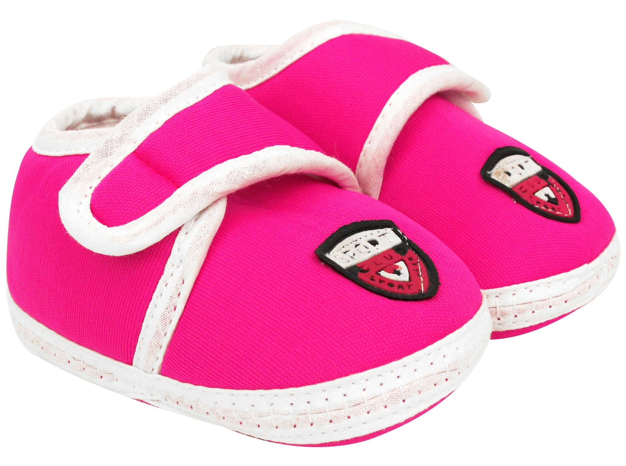 Neska Moda Baby Girls Booties (White,Pink)