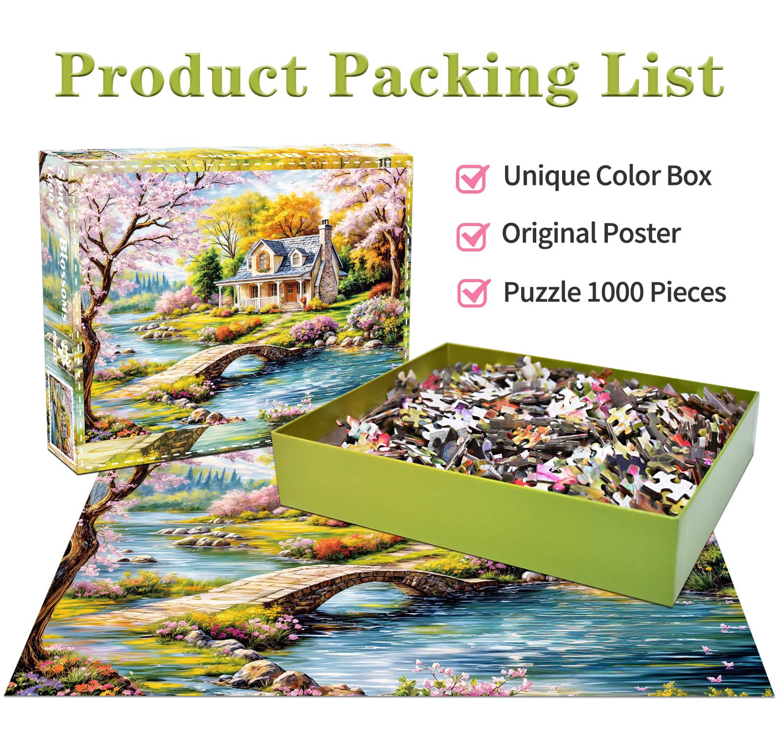 Puzzles 1000 Pieces for Adults jigsaw puzzles for adults-Beautiful Quiet Village-1000 Piece Puzzle Classic Educational Games Beautiful Decoration Puzzle - Image 2