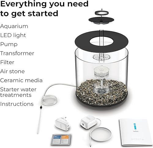 Miniatura 3 de Acuario Tube 15 con luz estándar - 4 galones, negro