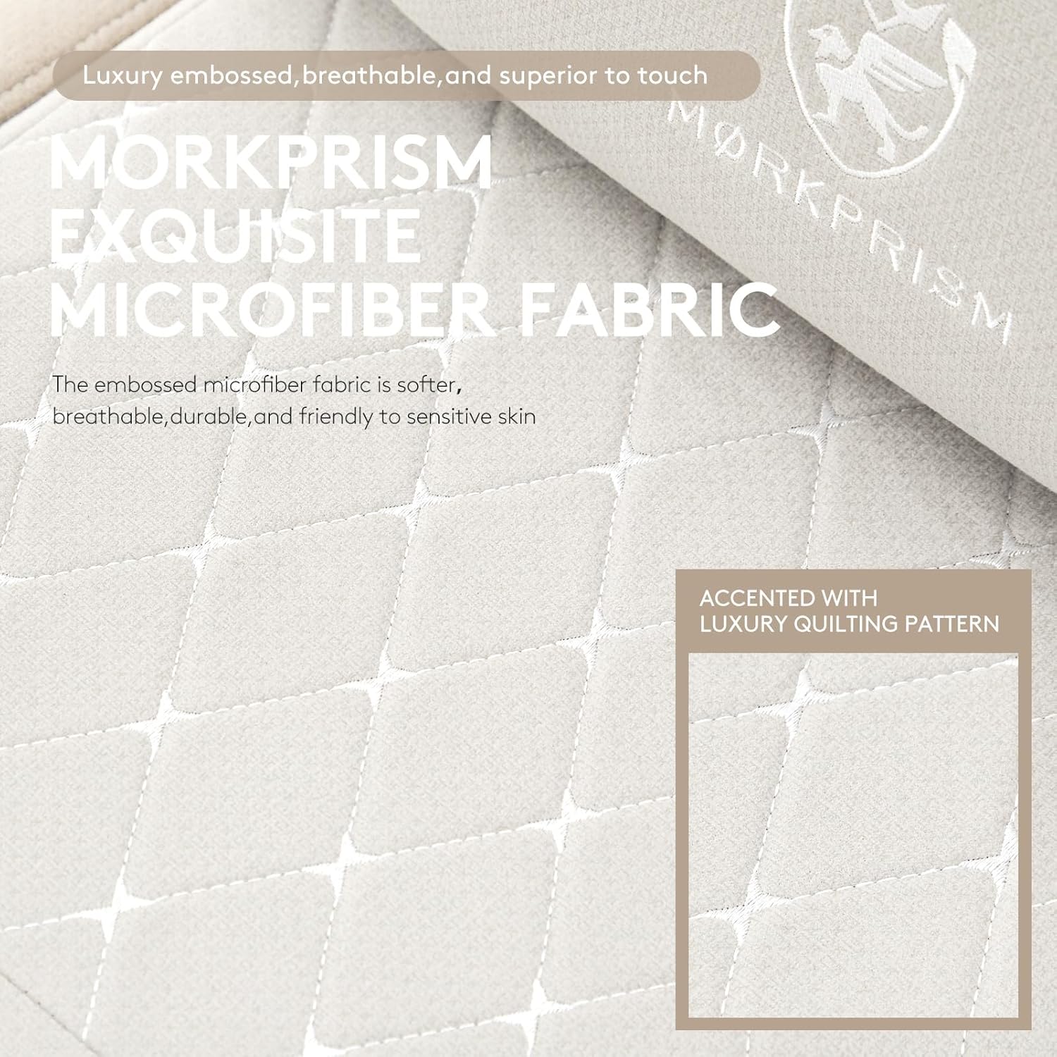 Gaming Chair Breathable Fabric,Computer Office Chair with Footrest,Massage Lumbar Support and Gel Pad,Ergonomic Reclining Gamer Chair with Adjustable Armrests and Spring Cushion Beige - Image 7