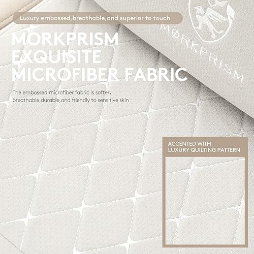 Vista 7 de Silla de juegos de tela transpirable, silla de oficina para computadora con reposapiés, soporte lumbar de masaje y almohadilla de gel, silla Beige