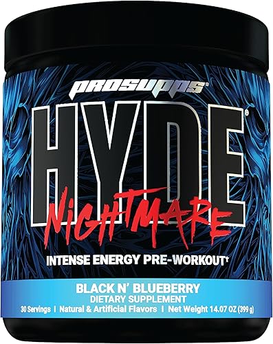 ProSupps Hyde Nightmare - Bebida energética en polvo para preentrenamiento, energía intensa, enfoque mental y alto rendimiento, cargada con