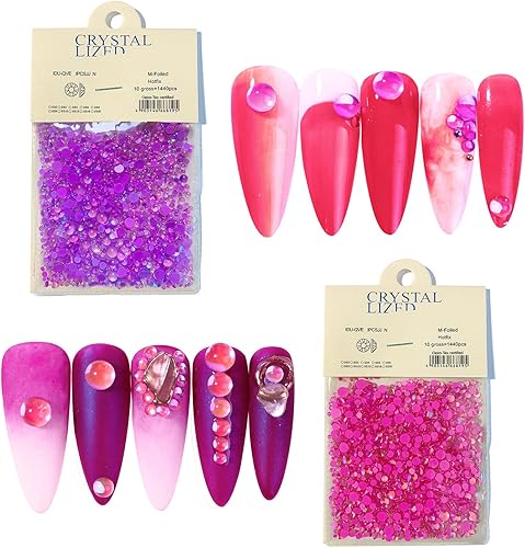 BQAN 2880 piezas de diamantes de imitación de ópalo brillante para uñas, diamantes de imitación de color caramelo 3D, cuentas de sirena de cristal,