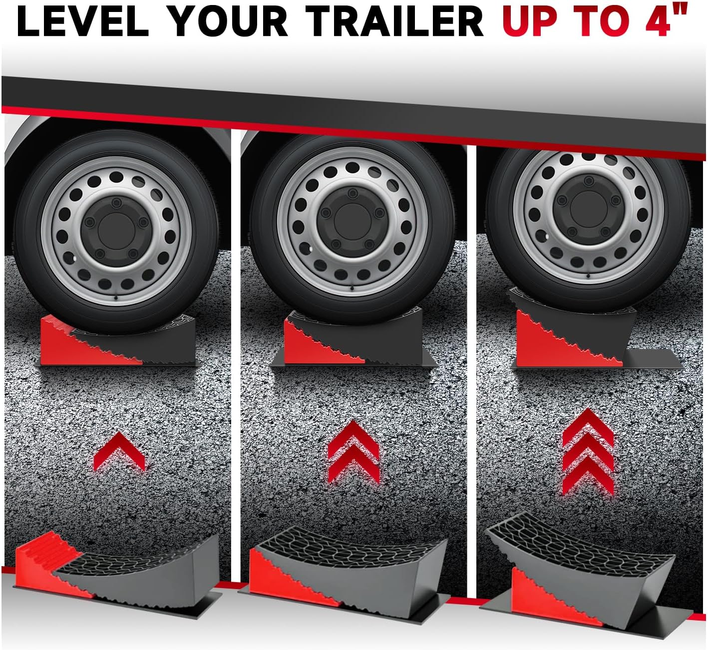 Camper Leveler 2 Pack, RV Leveling System for Travel Trailer Up to 35,000 lbs, with 2 Levelers, 2 Chocks, 2 Mats, Carrying Bag, Faster & Easier Camper Leveling Than RV Leveling Blocks