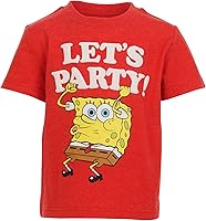 Vista 4 de Nickelodeon Paquete de 3 camisetas gráficas de manga corta con estampado de Bob Esponja, Amarillo, turquesa, rosa