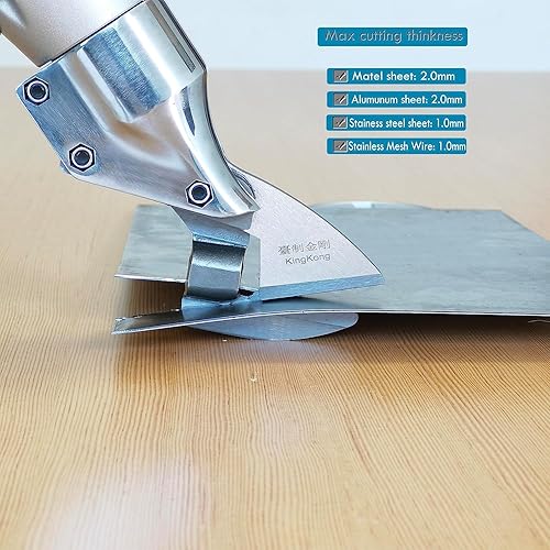 Miniatura 3 de Tijeras eléctricas de metal, tijeras de metal inalámbricas para cortar hojas, hierro, tapicería, alfombra, cuero, cartón con 2 baterías de 3000 mAh,