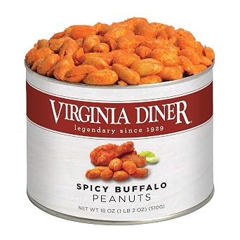 Virginia Diner Buffalo Wing Natural Virginia Spicy Peanuts, Premium Quality Snack 18 oz Pack of 1