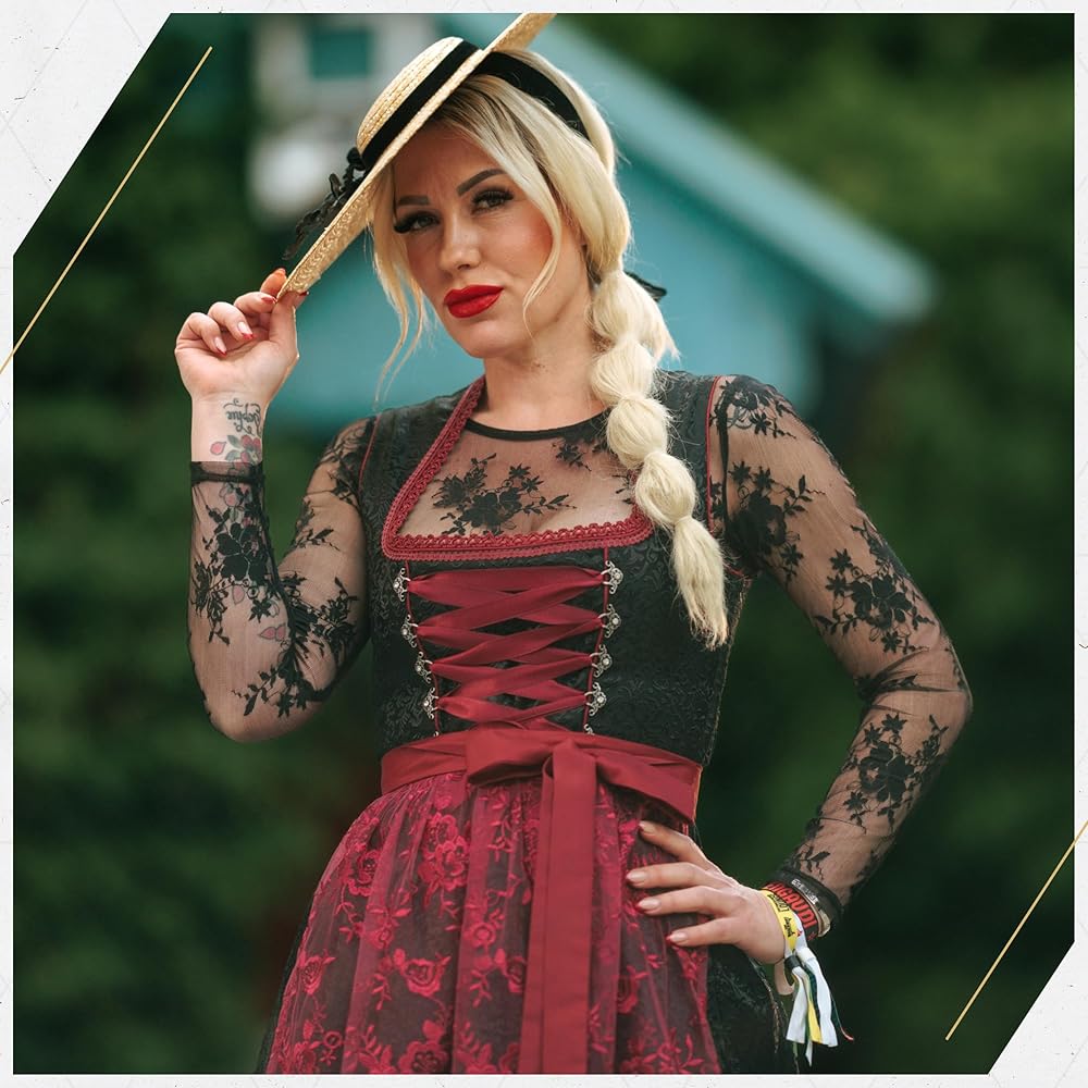 Dirndl Oktoberfest Vestido Tradicional Dresses Para Mujer Conjunto De Trajes Para Damas Carnaval Y Oktoberfest Festival De Cerveza De Estilo Nacional Disfraz 36