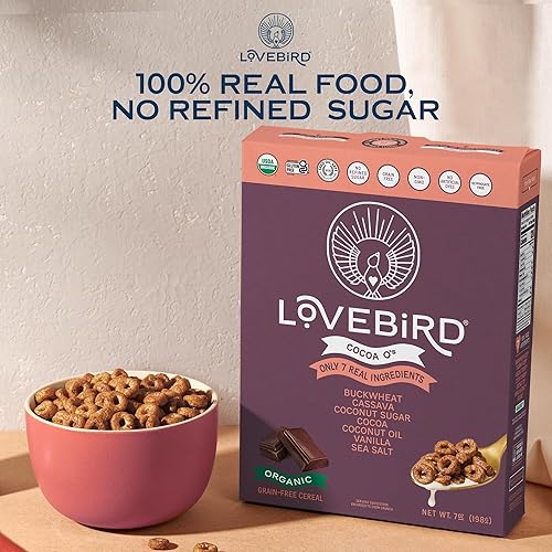 Miniatura 45 de Lovebird Paquete de 3 cereales sin azúcar sin gluten, cereales orgánicos sin cereales, sin lácteos, sin azúcar, sin refinado, bocadillos saludables