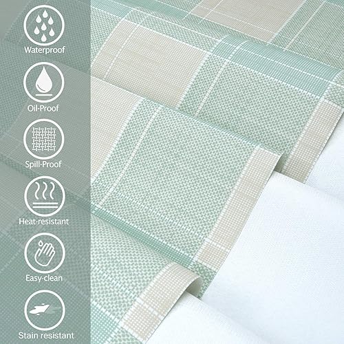 Miniatura 5 de AIRCOWRIE Mantel de vinilo impermeable, para uso rudo, mantel resistente a derrames de aceite, mantel de PVC para uso en interiores y exteriores