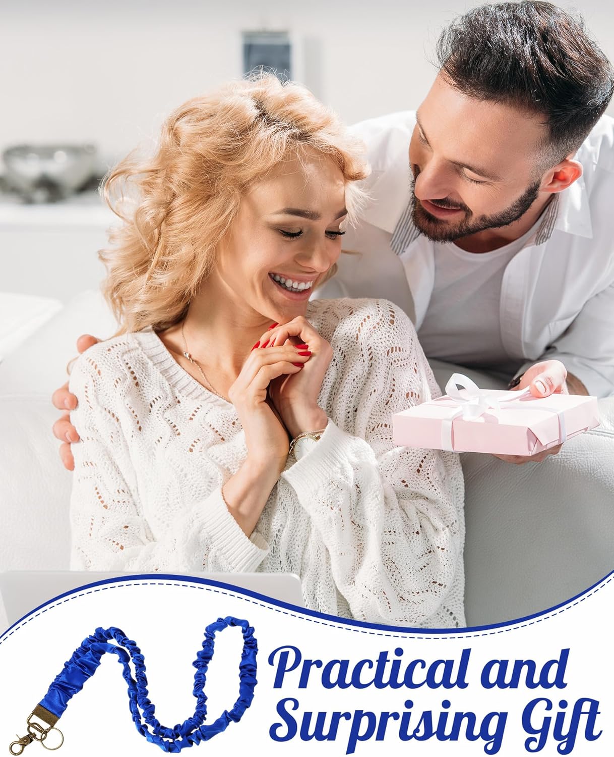 Geyoga Teacher Scrunchie Lanyard for ID Badges Cute Neck Stretchy Lanyard Gift Retractable Keychain Holder for Nurse Women - Image 6