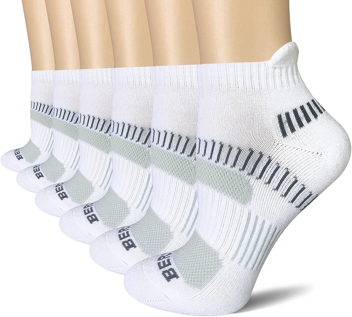 Women's Athletic Running Cushioned Ankle Socks (6 Pairs)
