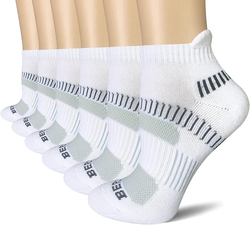 Women's Athletic Running Cushioned Ankle Socks (6 Pairs)