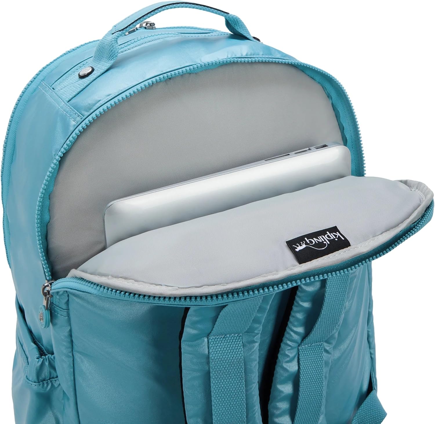 Kipling Seoul Extra Large Metallic 17" Laptop Backpack Aqua Tides Metallic