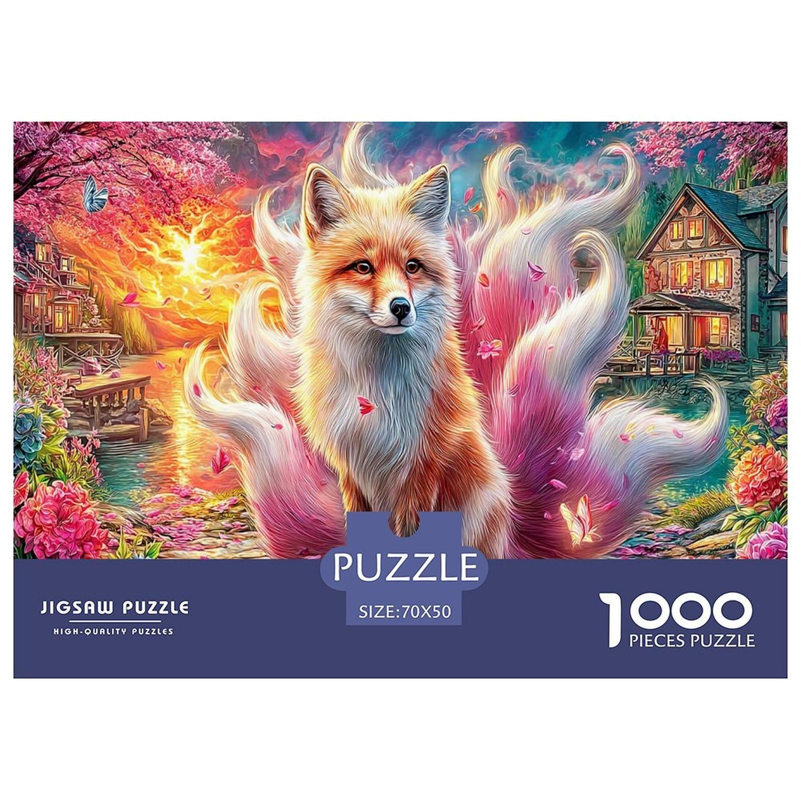 Puzzle de 1000 piezas contra el estrés: Zorro de Nueve Colas para adultos 8